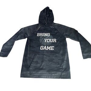 Tek Gear Warmtek Hoodie Camo "Bring Your Game"  L 14-16 Gray Hooded Sweatshirt